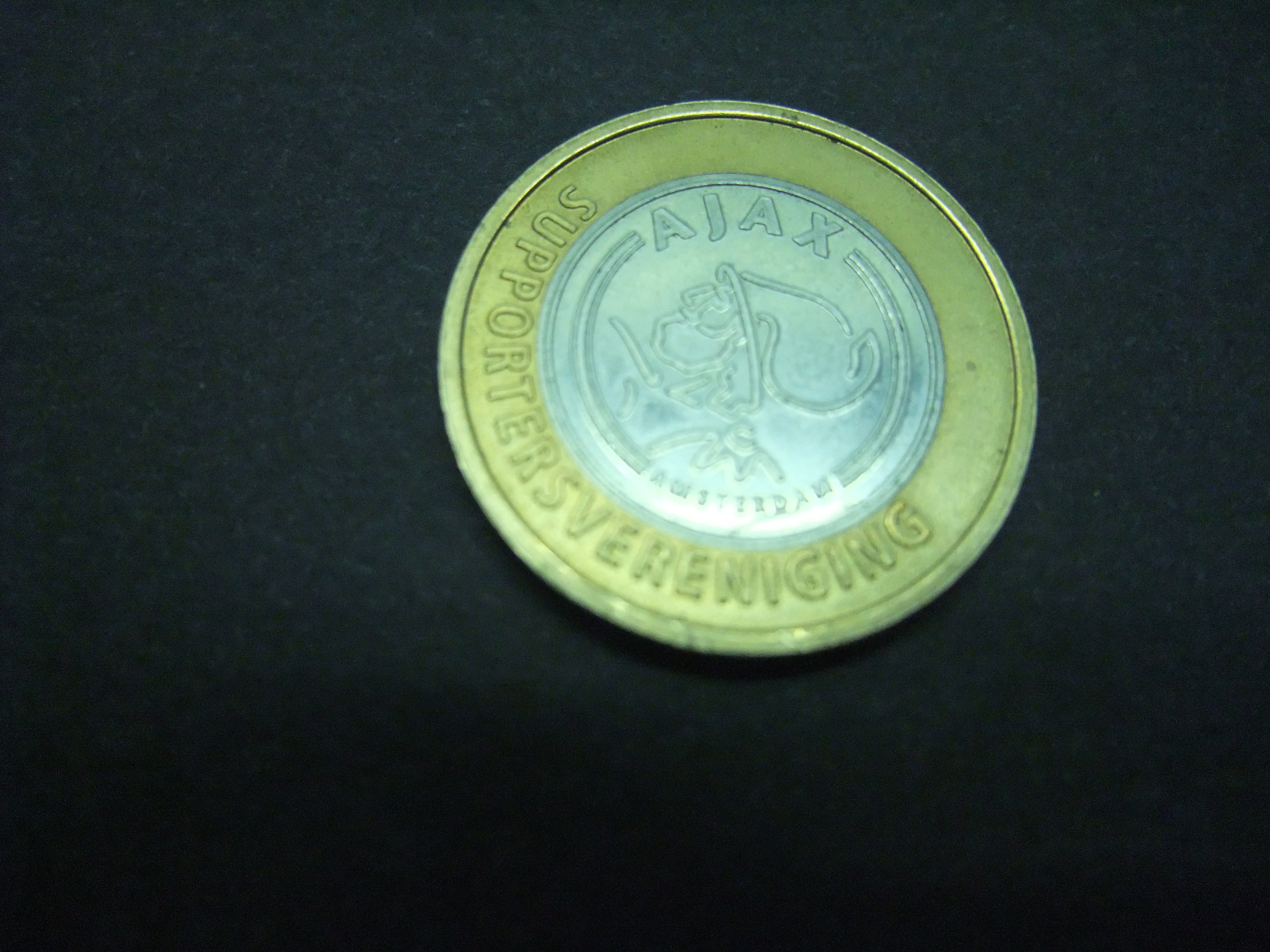 5 jarig jubileum supportersvereniging Ajax herdenkingsmunt oud logo Ajax voetbalclub
